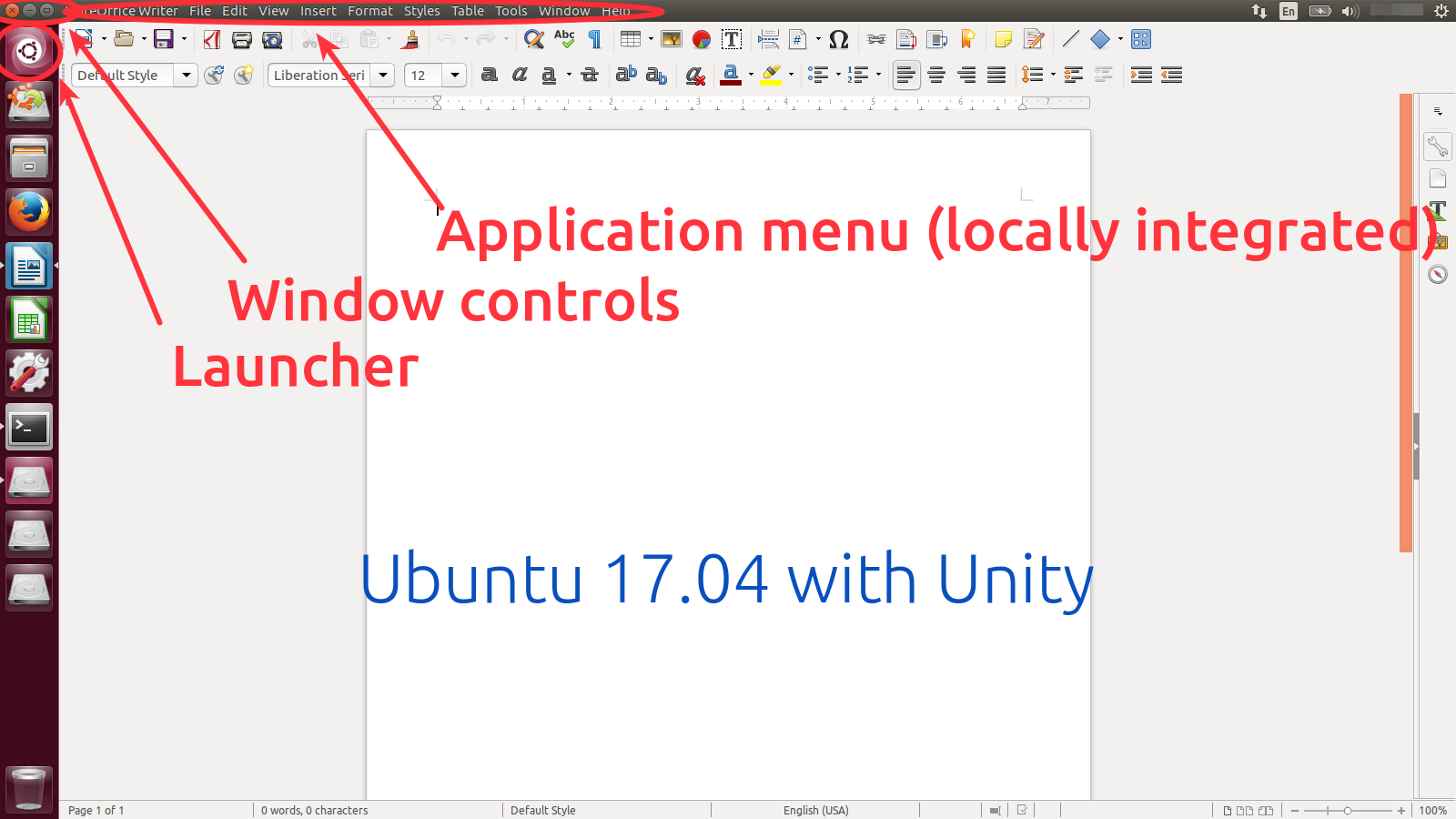 Controls in Ubuntu 17.04